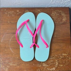 Havaianas Blue and Pink Sandals Classic Flip-Flops
